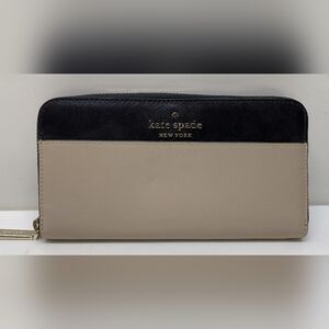 Kate Spade Black and Beige Leather Wallet